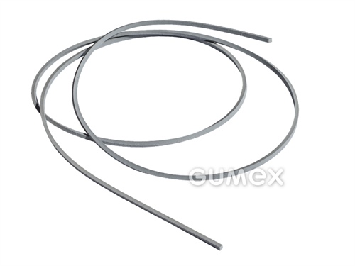 Gummifaden, 2x2mm, Länge 1400mm, Gummi A160, 40°ShA, NR-SBR, -40°C/+70°C, grau, 